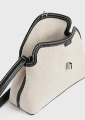 T-lock canvas clutch ecru/black