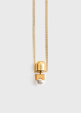 Long faux pearl necklace white