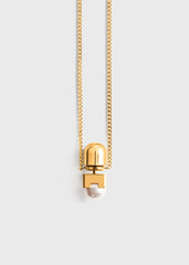 Long faux pearl necklace white