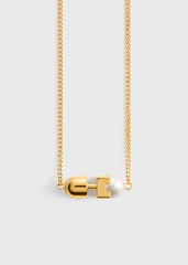 Faux pearl necklace white