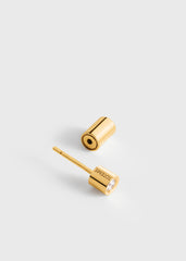 Bezel diamond earring 18kt gold