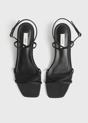 Satin crossover sandals black