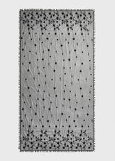 Floral tulle shawl black