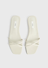 Leather crossover slides off-white