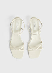 Leather crossover sandals off-white