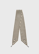 Striped sunglasses scarf ecru/black