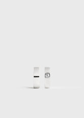 Bezel diamond hoops 18kt white gold