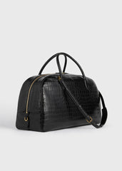 Croco-embossed traveler black