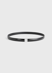 Slide clasp naplack-leather belt black