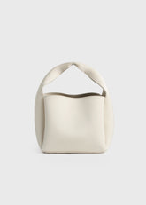 Petite satin bucket bag ecru