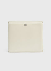 Satin box clutch ecru