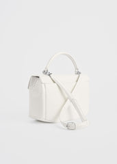 Clip croco-embossed top handle off-white