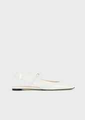 Slingback patent mary janes off-white