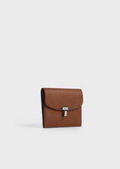 T-lock grained-leather cardholder sienna