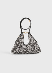Bevel floral wristlet black/white