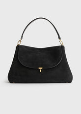 T-lock suede satchel black