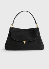 T-lock suede satchel black