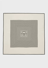 Centered monogram silk scarf crème