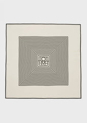 Centered monogram silk scarf crème