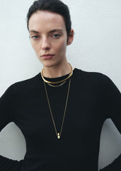 Long faux pearl necklace white