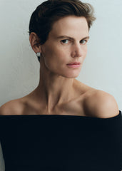 Signature pavé hoops silver