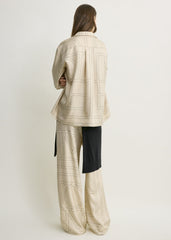 Monogram silk pj top ivory