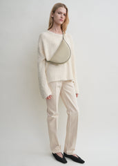 Leather scooped sling fawn