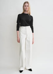 Wide leg denim white