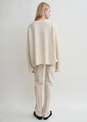 Boxy silk knit cream