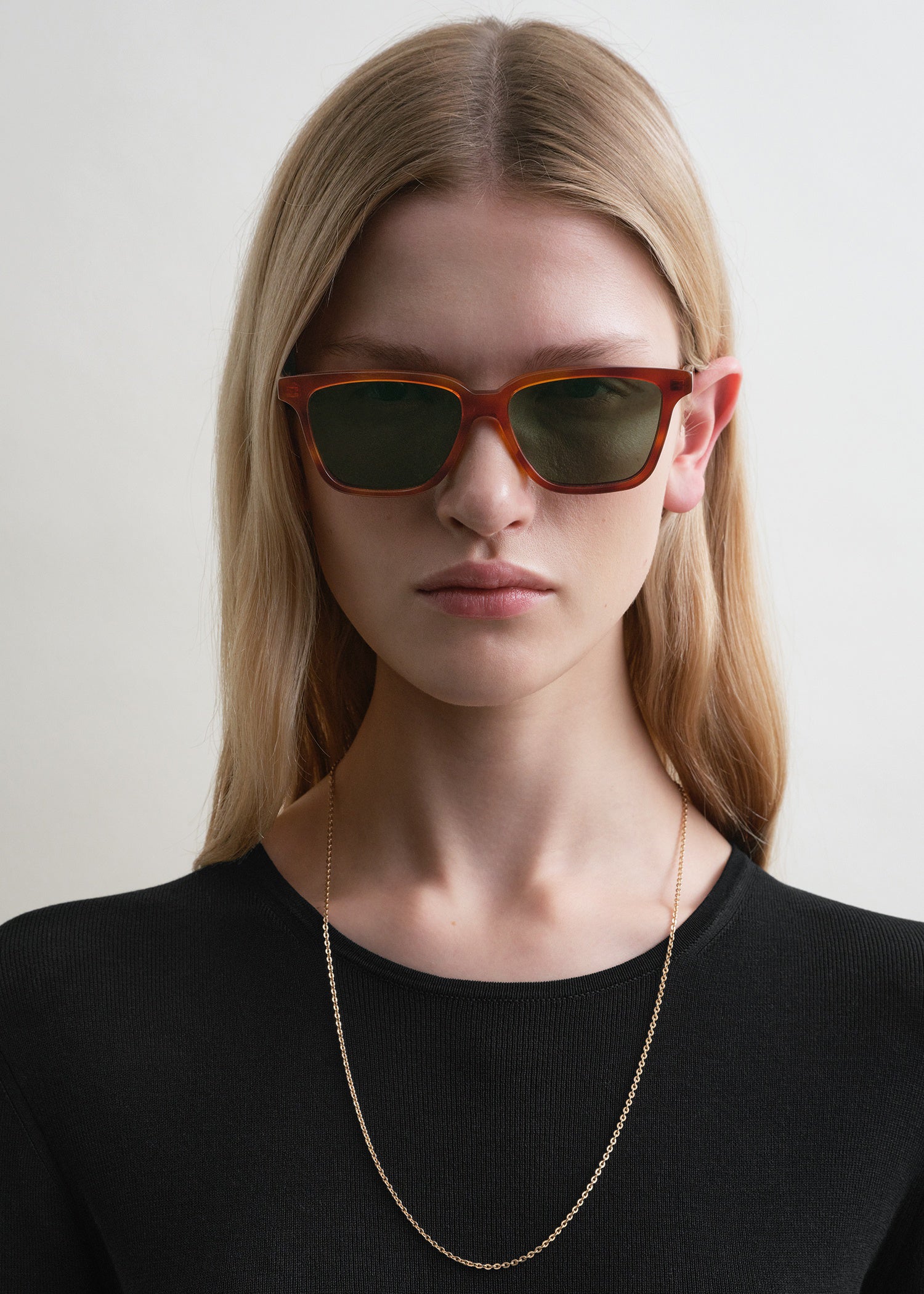Square sunglasses light Havana