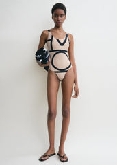 Monogram swimsuit beige