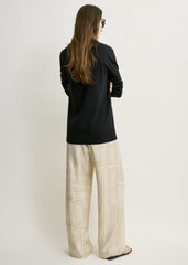 Monogram silk pj bottoms ivory