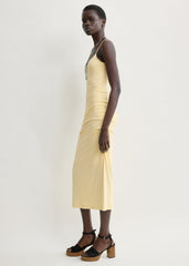 Draped slip dress buttercup