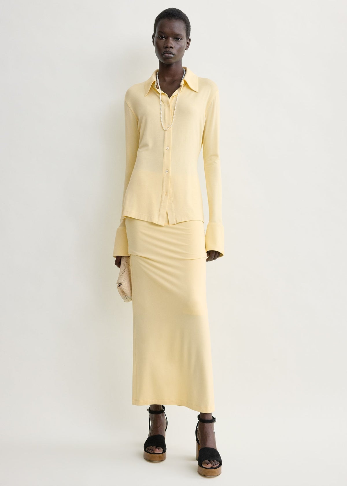 Fitted jersey shirt buttercup