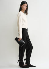 T-lock croco-embossed clutch black