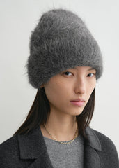 Alpaca knit beanie dark grey melange