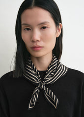 Signature monogram silk scarf black