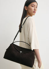 T-lock suede top handle espresso