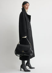 T-lock leather satchel black