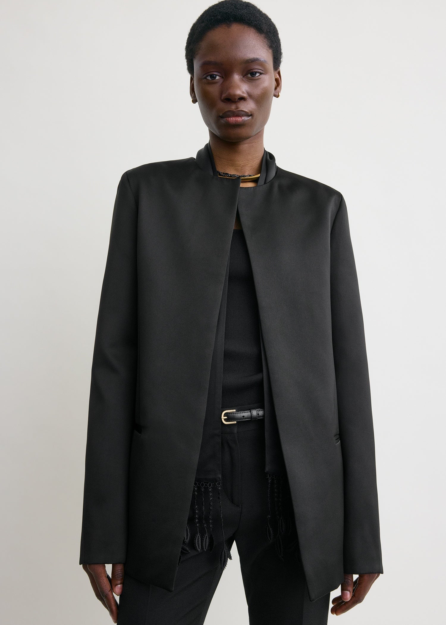 Satin dinner jacket black