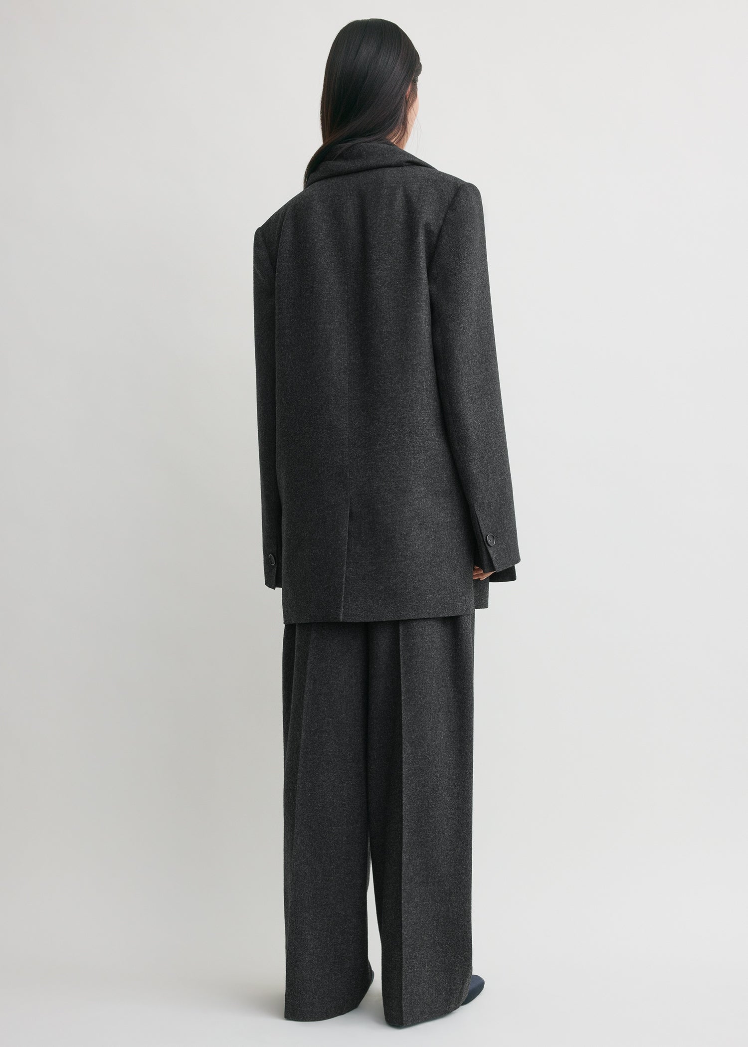 Scarf blazer charcoal