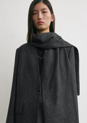 Scarf blazer charcoal
