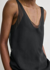 Chiffon slip top black