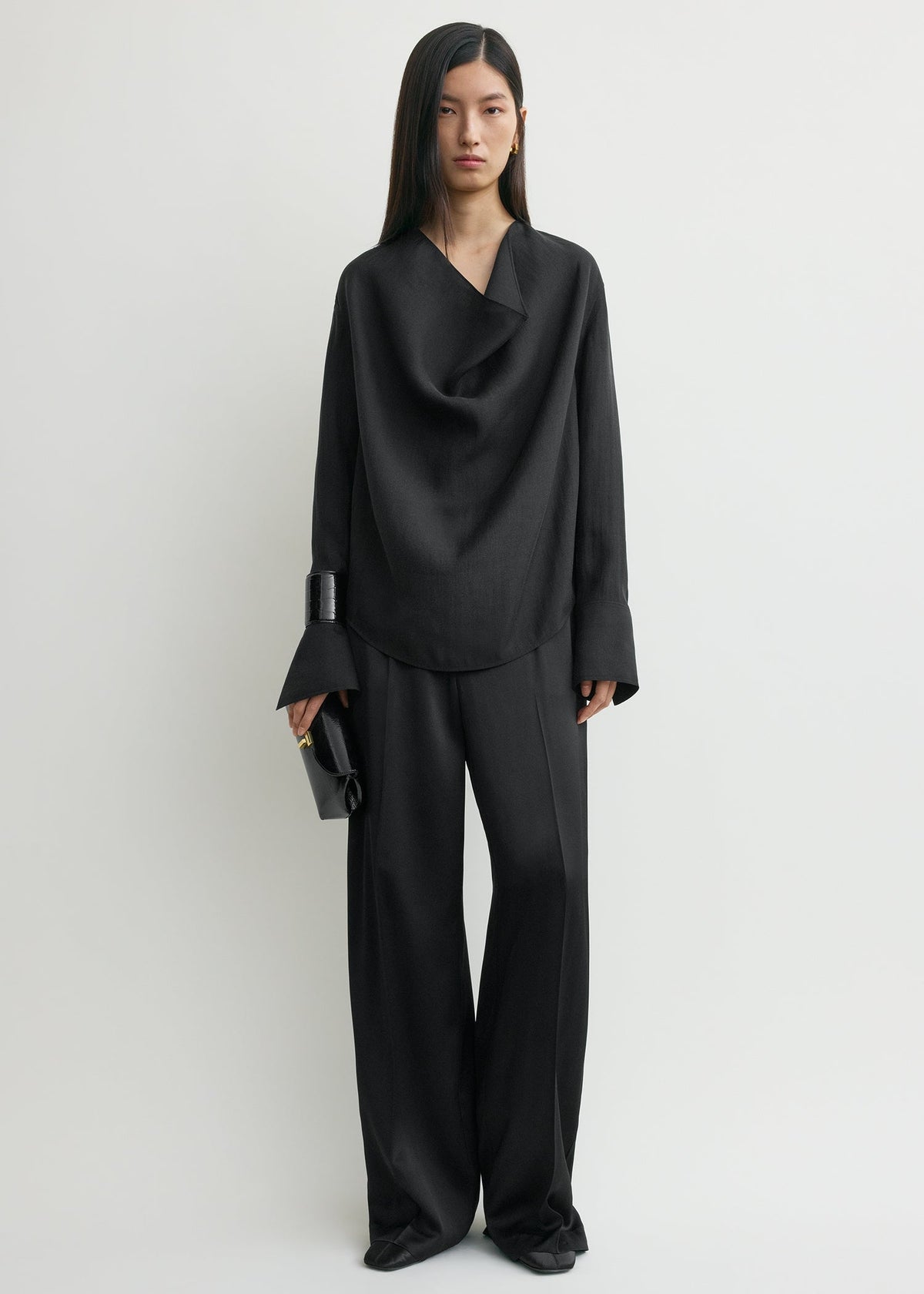Cowl blouse black