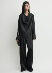 Cowl blouse black