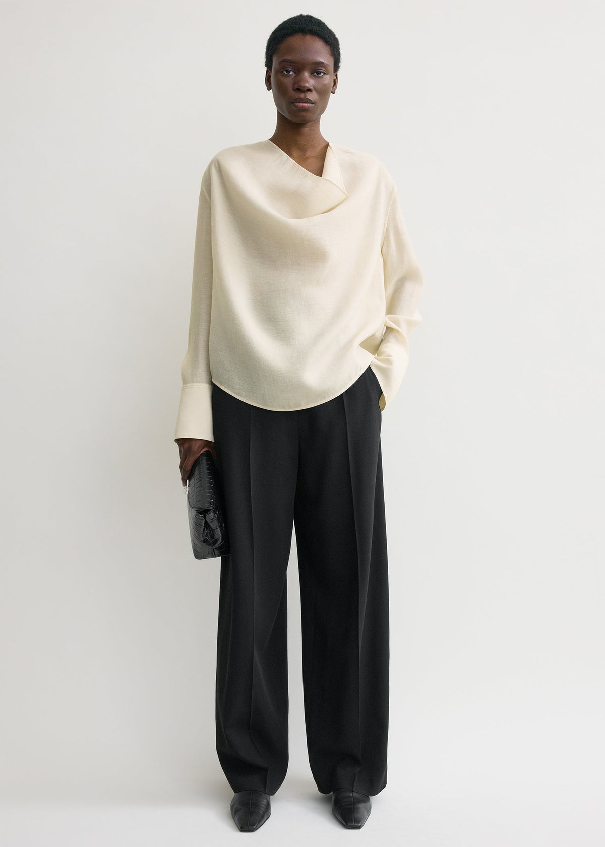 Cowl blouse ecru