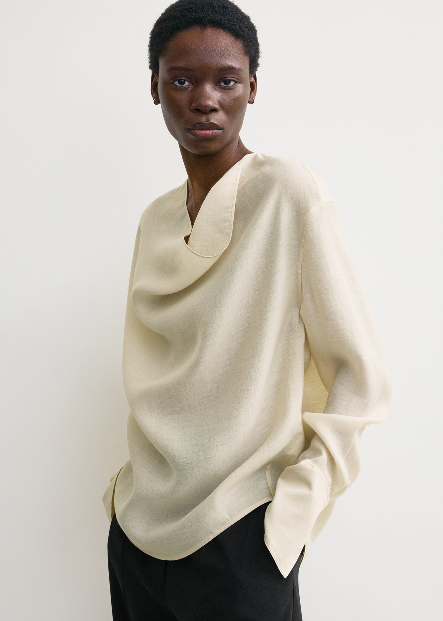 Cowl blouse ecru