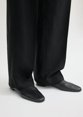 Grained-leather ankle boots black
