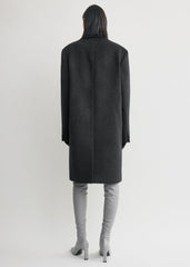 Double-breasted cashmere coat charcoal