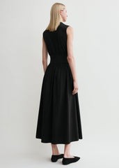 Sleeveless cotton tee dress black